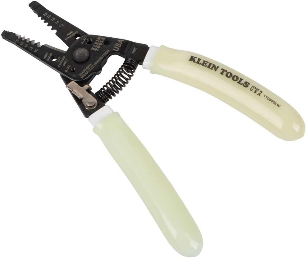 imageKlein Tools 11055EP Wire Cutter and Stripper Made in USA Stranded and Solid Wire Cutter Cuts CopperHi Viz Stripper
