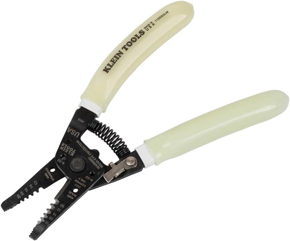 imageKlein Tools 11055EP Wire Cutter and Stripper Made in USA Stranded and Solid Wire Cutter Cuts CopperHi Viz Stripper
