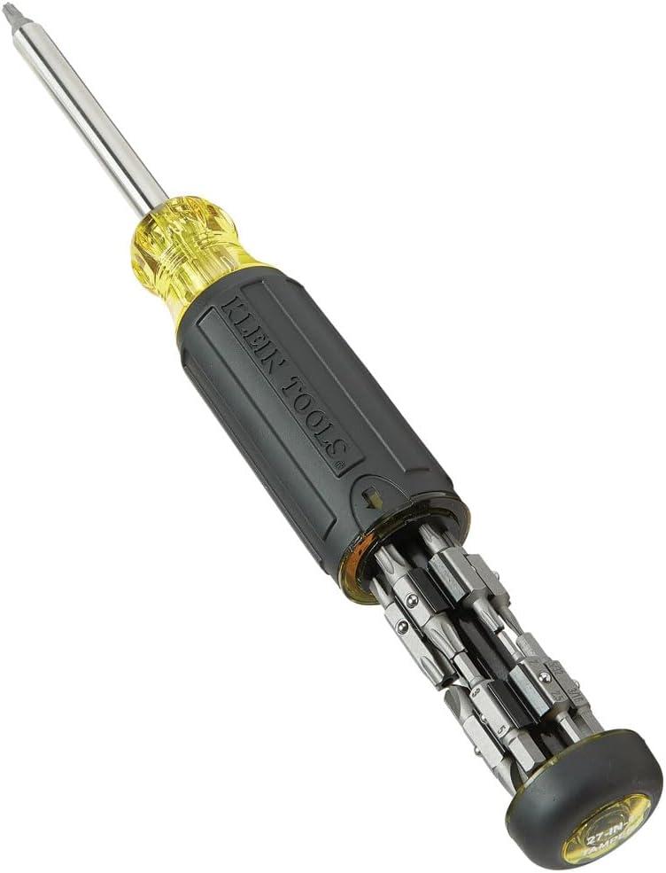imageKlein Tools 32307 Multibit Tamperproof Screwdriver 27in1 Tool with Torx Hex Torq and Spanner Bits with 14Inch Nut DriverScrewdriver