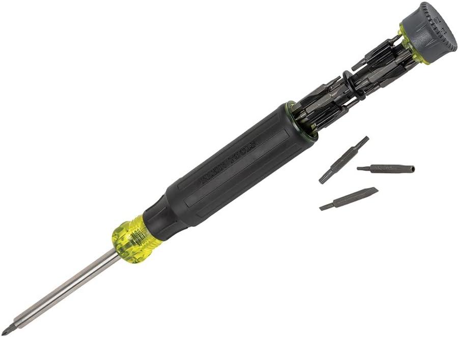 imageKlein Tools 32500MAG Magnetic MultiBit Screwdriver  Nut Driver 11in1 Multi Tool with 8 Bits 3 Nut Driver Sizes Cushion Grip Handle3Piece Kit