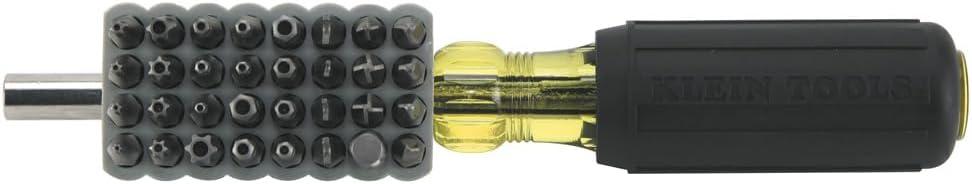 imageKlein Tools 32510 Magnetic Multibit Screwdriver with Sturdy Torx Hex Spanner TriWing Torq and Nut Tamperproof Bits and Storage BlockScrewdriver