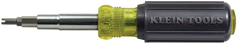 imageKlein Tools 32527 MultiBit Screwdriver  Nut Driver 11in1 with Phillips Slotted Square and Schrader Bits and Nut DriversKit  Stripper