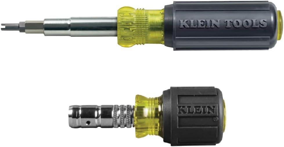imageKlein Tools 32527 MultiBit Screwdriver  Nut Driver 11in1 with Phillips Slotted Square and Schrader Bits and Nut DriversKit