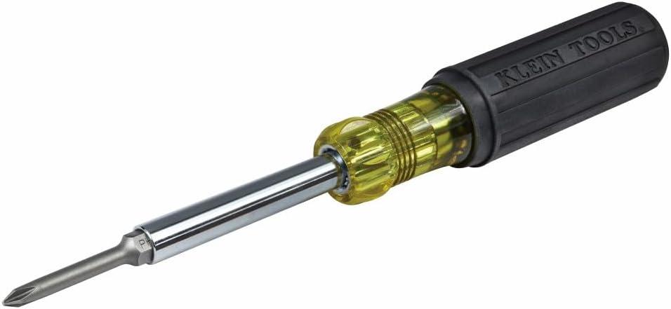 imageKlein Tools 32559 Multibit Screwdriver  Nut Driver Extended Reach 6in1 Tool with Nut Driver Phillips and Slotted BitsScrewdriver