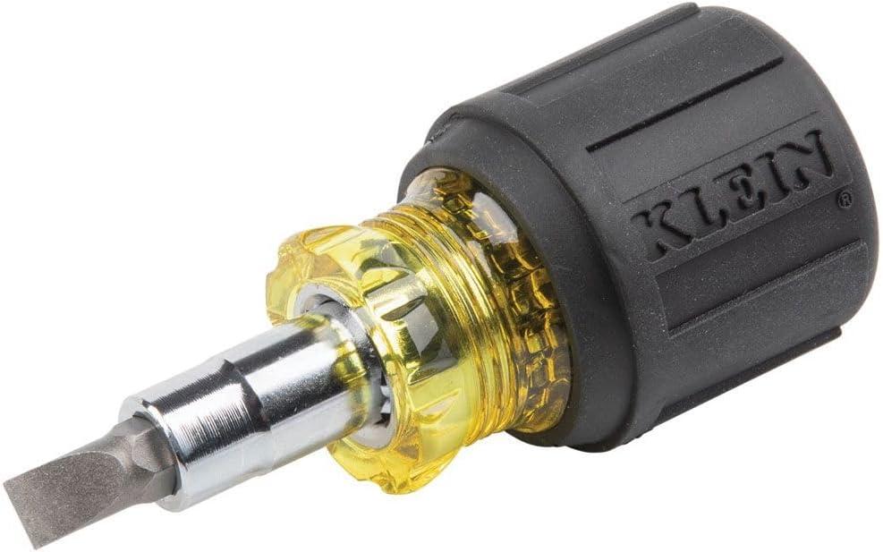 imageKlein Tools 32561 MultiBit Screwdriver  Nut Driver 6in1 Stubby Screwdriver with 2 Phillips 2 Slotted 2 Nut DriversScrewdriver Kit