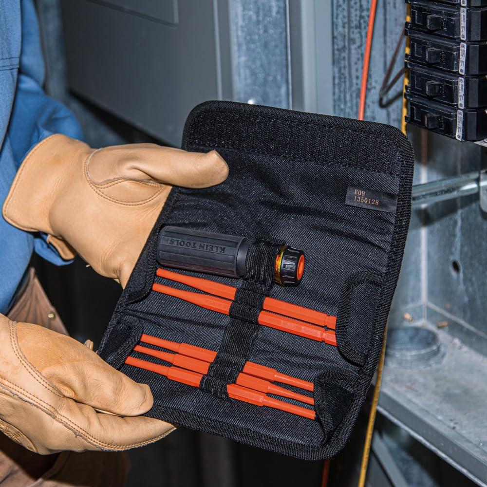 imageKlein Tools 32584INSR Precision 8in1 Screwdriver Set with Case 1000V Rated Insulated Set with Phillips Slotted and Tamperproof TORX Bits8in1
