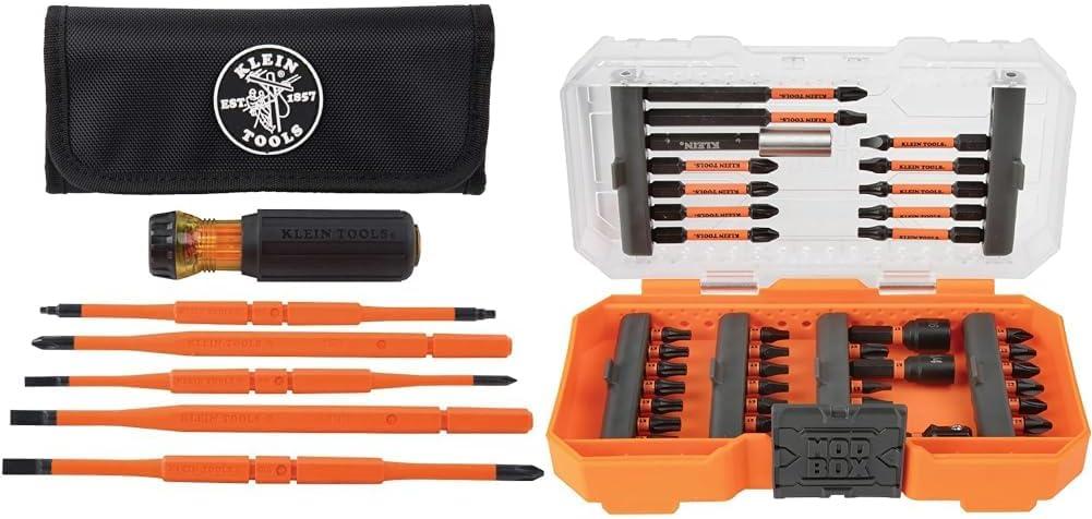 imageKlein Tools 32584INSR Precision 8in1 Screwdriver Set with Case 1000V Rated Insulated Set with Phillips Slotted and Tamperproof TORX Bits8in1