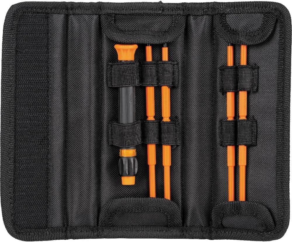 imageKlein Tools 32584INSR Precision 8in1 Screwdriver Set with Case 1000V Rated Insulated Set with Phillips Slotted and Tamperproof TORX Bits8in1 Precision