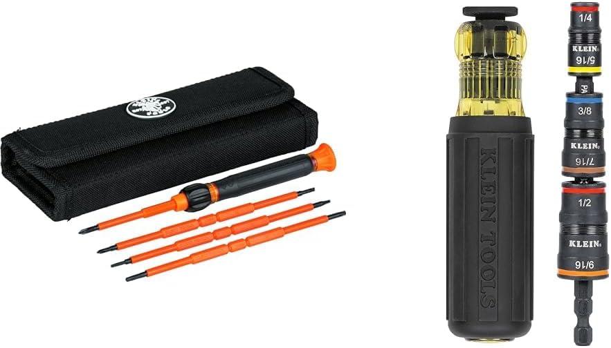 imageKlein Tools 32584INSR Precision 8in1 Screwdriver Set with Case 1000V Rated Insulated Set with Phillips Slotted and Tamperproof TORX Bits8in1 Precision