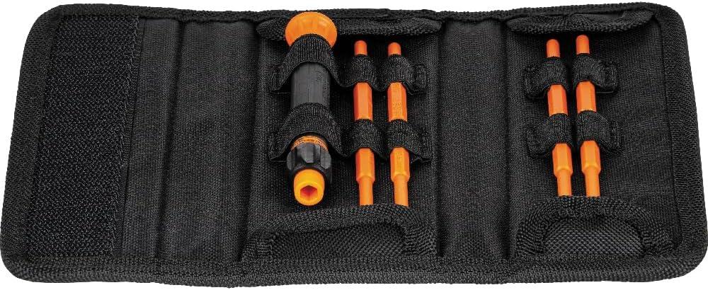 imageKlein Tools 32584INSR Precision 8in1 Screwdriver Set with Case 1000V Rated Insulated Set with Phillips Slotted and Tamperproof TORX Bits8in1 Precision