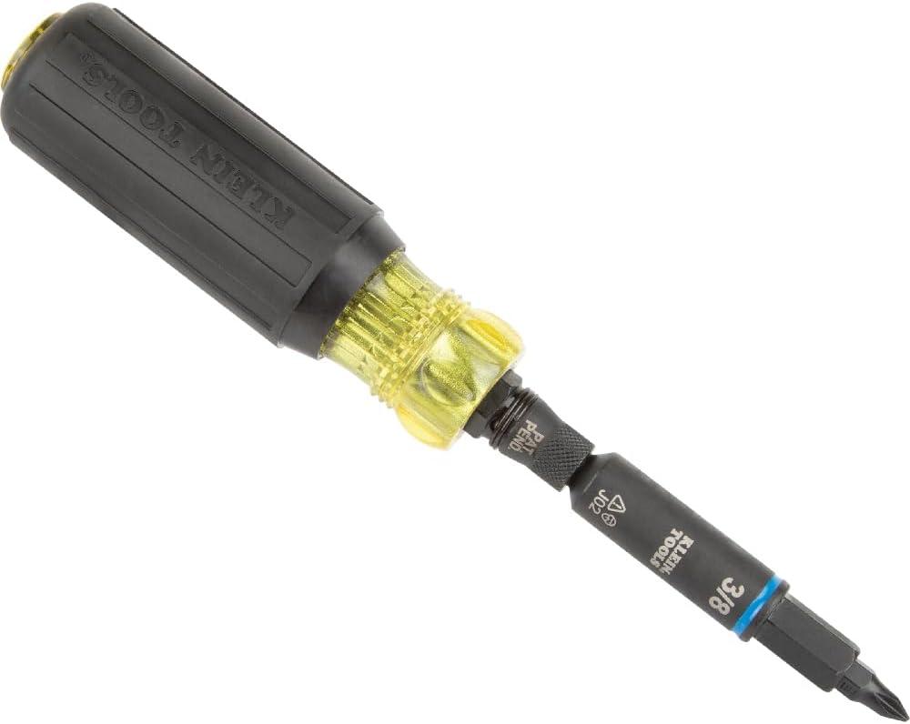 imageKlein Tools 32613 MultiBit Screwdriver Precision HVAC 3in1 Pocket Screwdriver with Phillips Slotted and Schrader Bits11in1 Impact