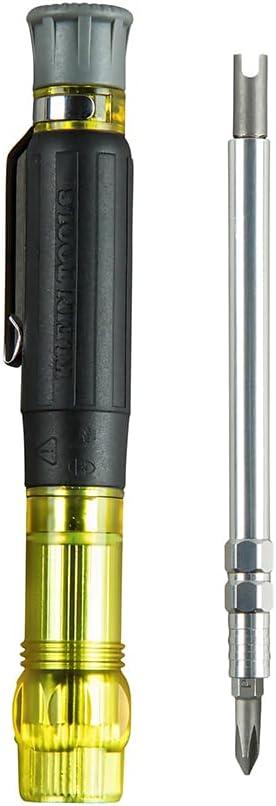 imageKlein Tools 32613 MultiBit Screwdriver Precision HVAC 3in1 Pocket Screwdriver with Phillips Slotted and Schrader Bits3in1