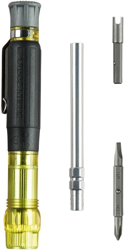 imageKlein Tools 32613 MultiBit Screwdriver Precision HVAC 3in1 Pocket Screwdriver with Phillips Slotted and Schrader Bits3in1