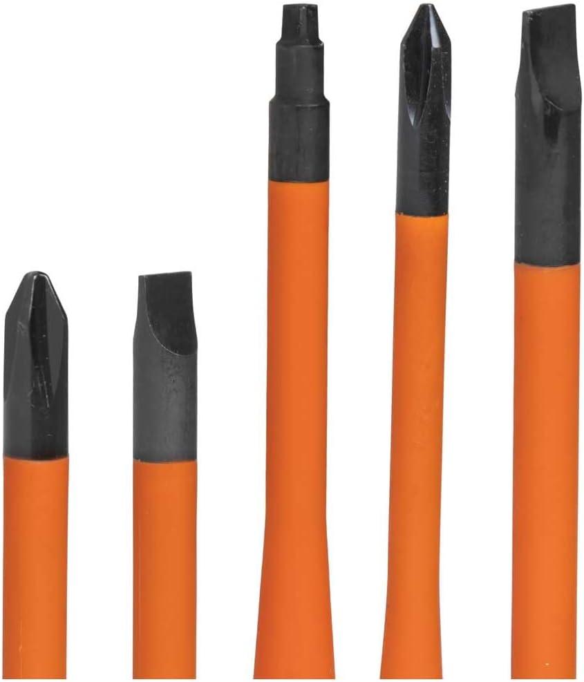 imageKlein Tools 33736INS Insulated Screwdriver Set Made in USA 1000V SlimTip Driver with Phillips Cabinet and Square Bits and a Magnetizer 6PieceOne Size