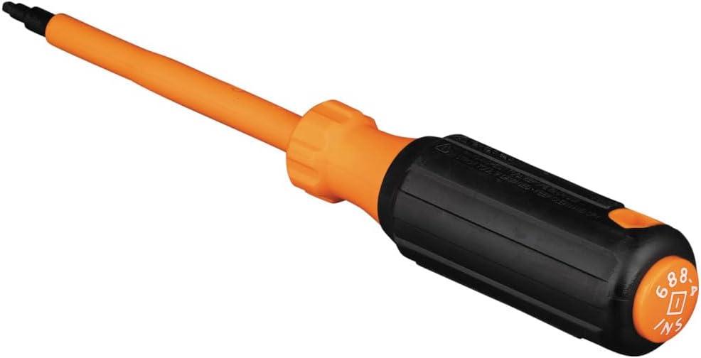 imageKlein Tools 33736INS Insulated Screwdriver Set Made in USA 1000V SlimTip Driver with Phillips Cabinet and Square Bits and a Magnetizer 6PieceOne Size