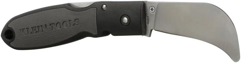 imageKlein Tools 44006 Pocket Knife Electricians Knife with 258Inch Hawkbill Blade and Aluminum HandleRounded TipBlack Handle