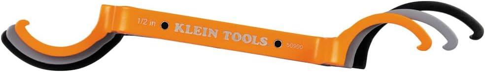imageKlein Tools 50900R Conduit Lockout Wrench Set Tighten and Loosen Locknuts in Tight Spaces 12 34 and 1Inch Offset Bends 3PieceOffset