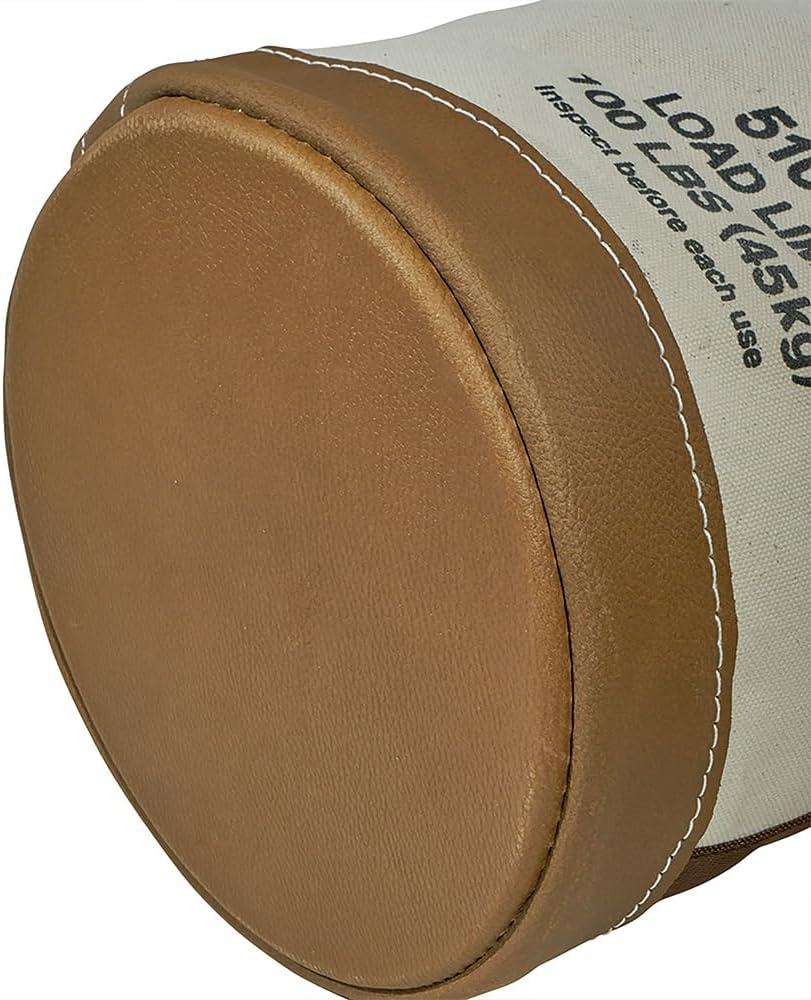 imageKlein Tools 5104CLR17 Canvas Bucket with ZipClose Top and Leather Bottom 14Inch Diameter 150Pound Load Rated Utility Bucket Natural17Inch