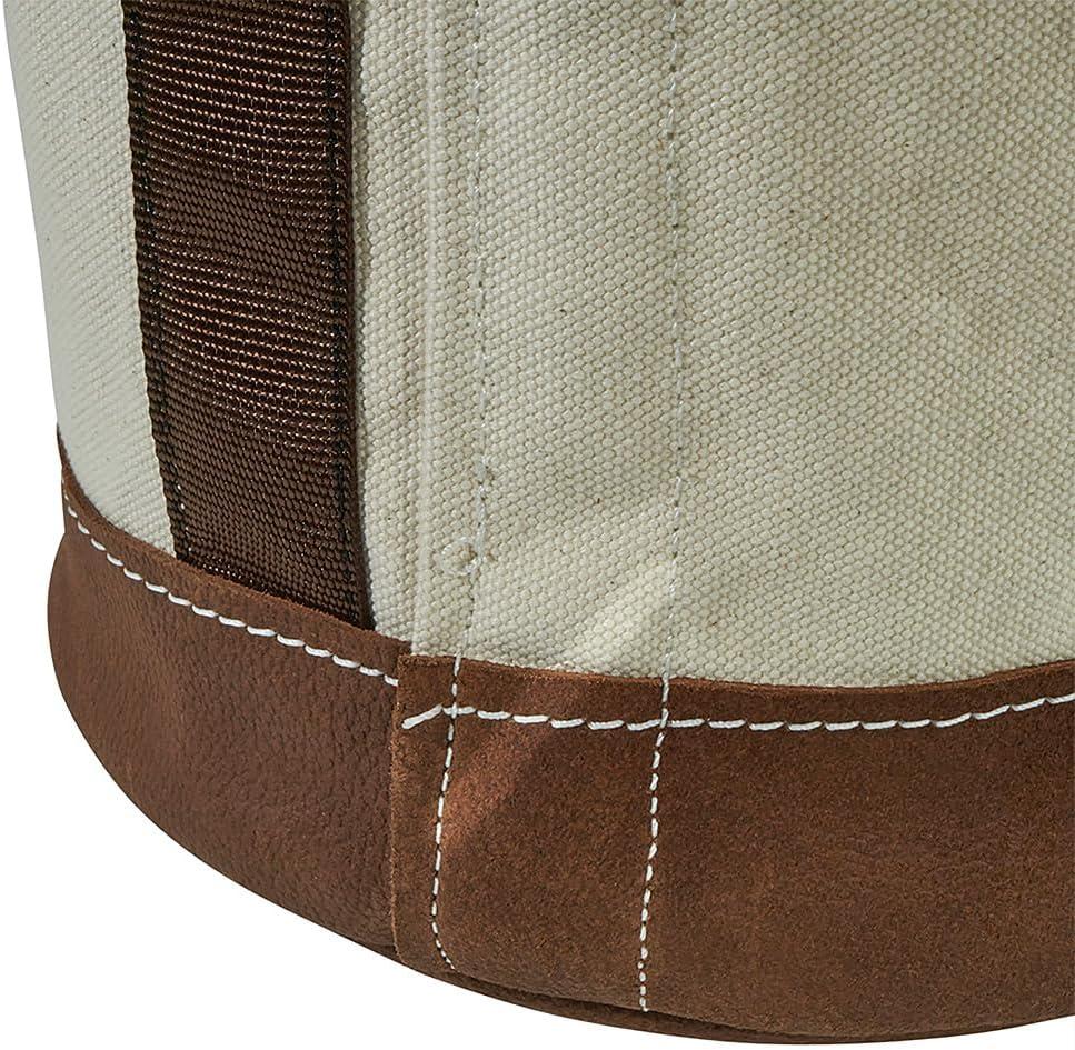 imageKlein Tools 5104CLR17 Canvas Bucket with ZipClose Top and Leather Bottom 14Inch Diameter 150Pound Load Rated Utility Bucket Natural17Inch