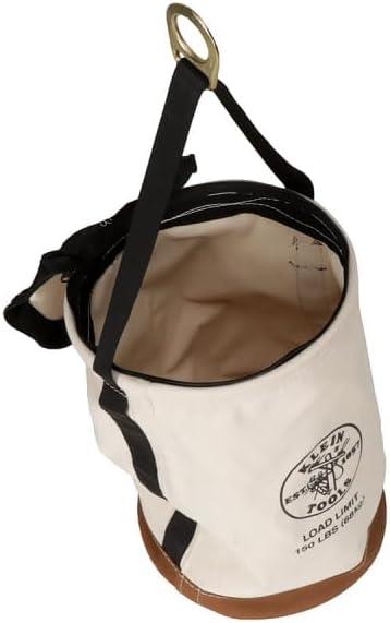imageKlein Tools 5104CLR22 Heavy Duty Top Closing Bucket Made of No 1 Canvas Load Rated Up to 150Pounds With Zipper on top 22Inch