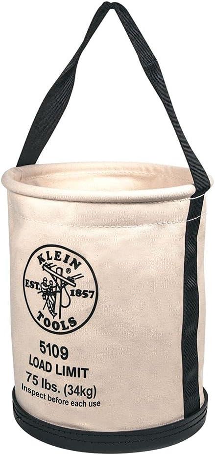 imageKlein Tools 5109S Canvas Bucket Straight Wall Tool Bucket Swivel with Swivel Snap 75Pound Load RatedStandard