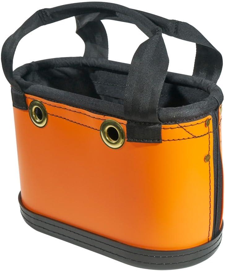 imageKlein Tools 5144BHB14OS HardBody Bucket Aerial Oval Tool Bucket with Drain Holes 29 PocketsOrangeBlack
