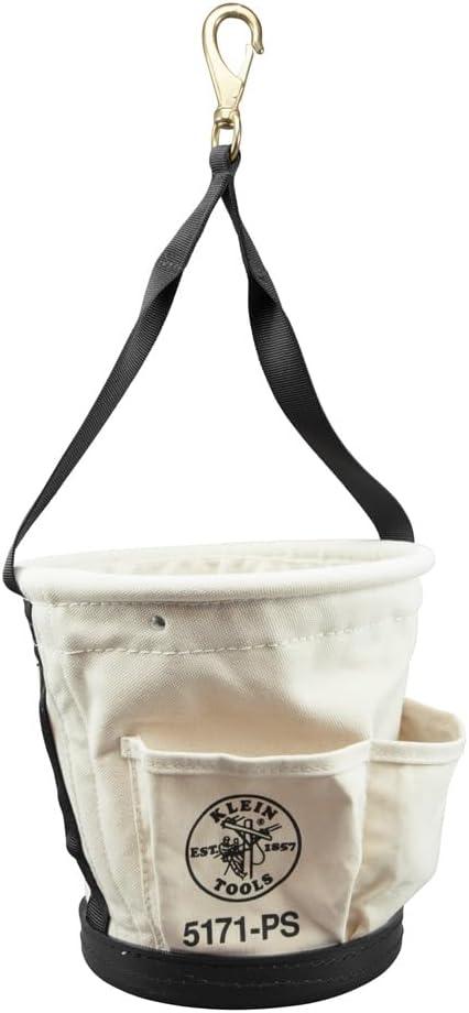 imageKlein Tools 5172PS HeavyDuty TaperedWall Bucket with 15 Inside Pockets No 4 Canvas4Pocket