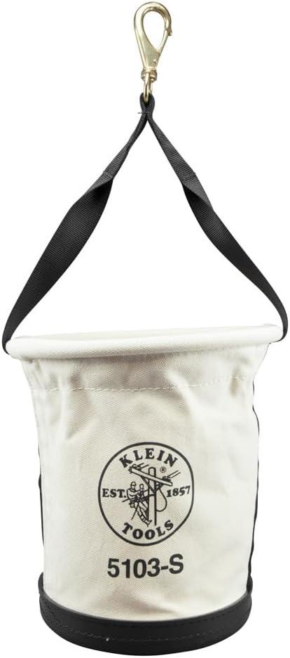 imageKlein Tools 5172PS HeavyDuty TaperedWall Bucket with 15 Inside Pockets No 4 CanvasHeavy Duty
