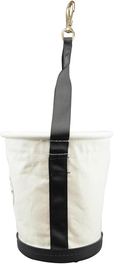 imageKlein Tools 5172PS HeavyDuty TaperedWall Bucket with 15 Inside Pockets No 4 CanvasSwivel Snap Hook