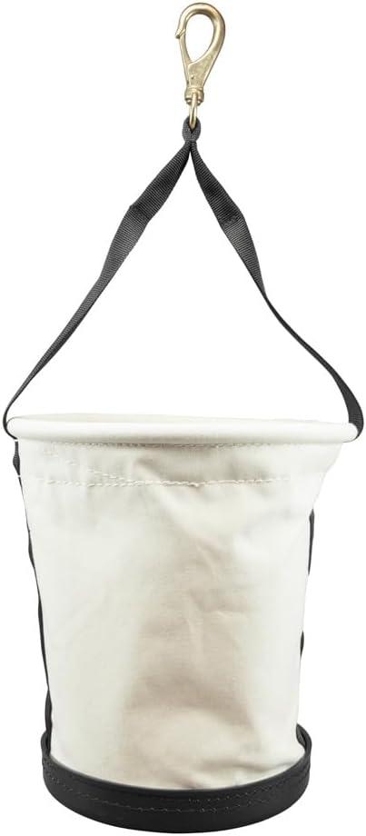 imageKlein Tools 5172PS HeavyDuty TaperedWall Bucket with 15 Inside Pockets No 4 CanvasSwivel Snap Hook