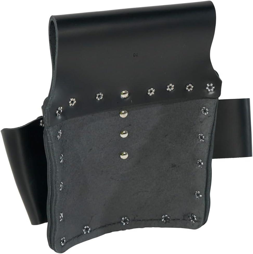 imageKlein Tools 5178 Pocket Tool Pouch Leather Tunnel Loop Belt Connection BlackOne Size