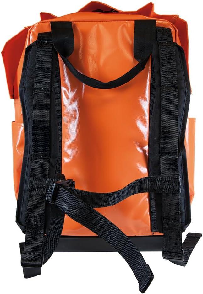 imageKlein Tools 5185ORA Tool Bag Backpack Made in USA Lineman Backpack Adjustable Padded Shoulder Straps DoubleStitched Bottom with Drain Holes Orange