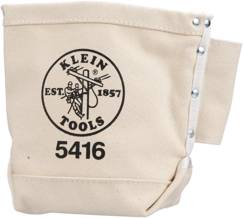 imageKlein Tools 5416 Tool Pouch Small Tool Bag for Bolt Storage with Bull Pin Loops and Belt Strap Connect 5 x 10 x 9Inch