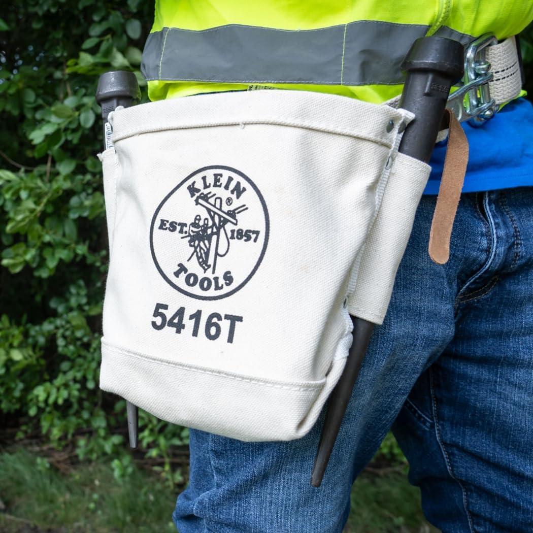 imageKlein Tools 5416T Tool Bag BullPin and Bolt Pouch No 4 Canvas with Tunnel Connection 5 x 10 x 9Inch10 Inch