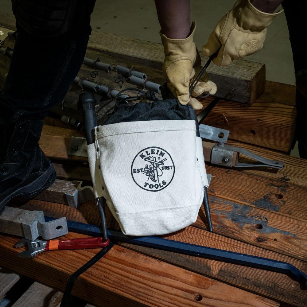 imageKlein Tools 5416TC Tool Bag Top Closing Bolt Bag with 3Inch Drawstring Load Rated with Tunnel Connect 5 x 10 x 9InchStandard