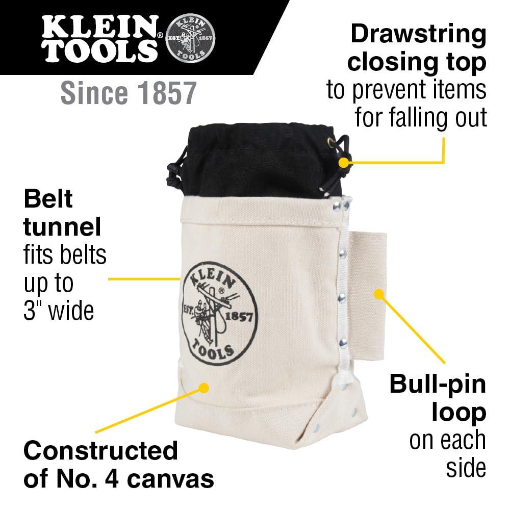 imageKlein Tools 5416TC Tool Bag Top Closing Bolt Bag with 3Inch Drawstring Load Rated with Tunnel Connect 5 x 10 x 9InchStandard