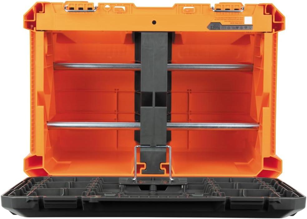 imageKlein Tools 54802MB MODbox Rolling Tool Box Heavy Duty Portable Tool Organizer with Side Mounting 10Inch Rubber Wheels Removable Handle Deep Stackable SetWire Spool Dispenser