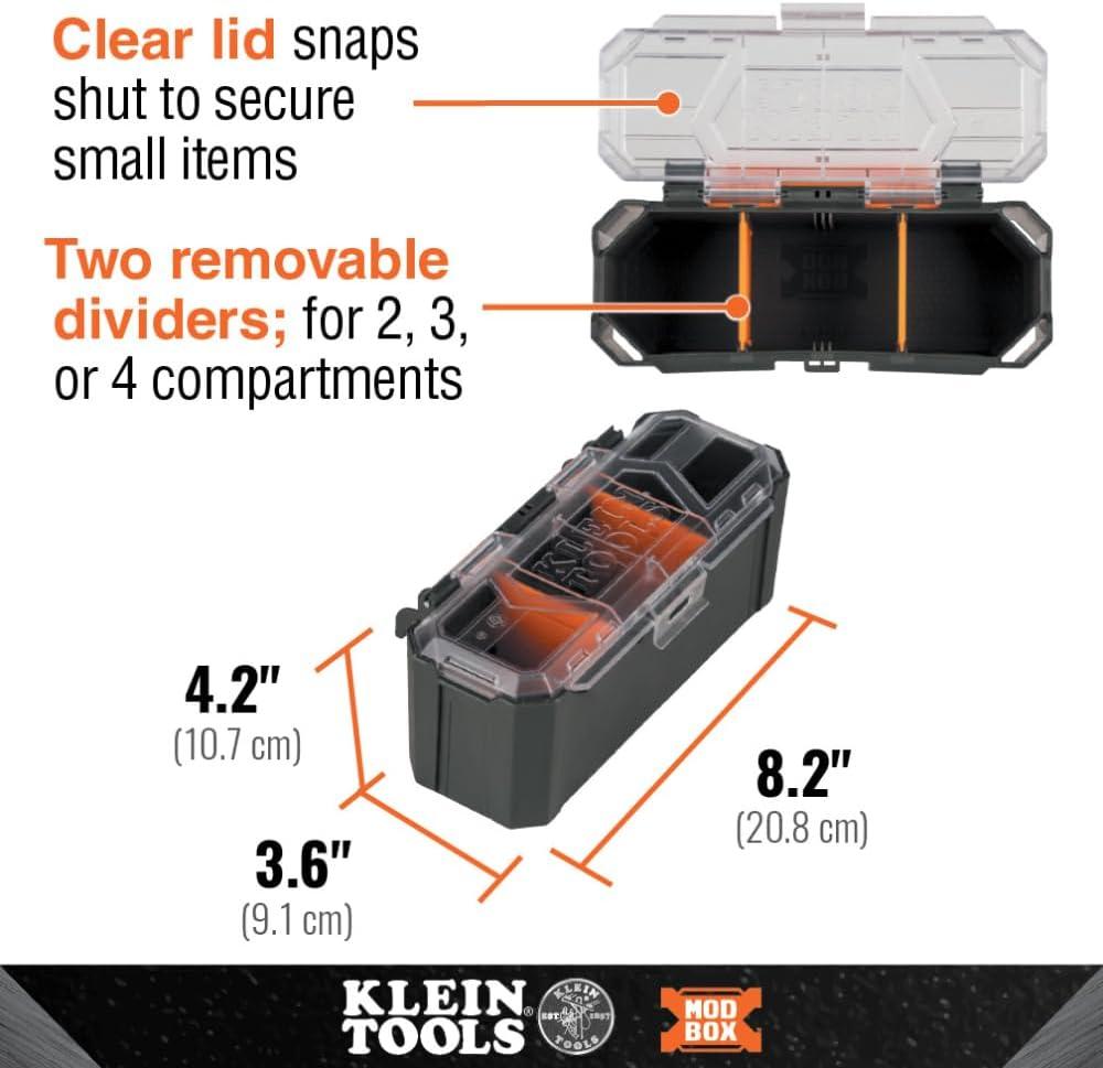 imageKlein Tools 54815MB MODbox Parts Bin Modular Tool Storage System Side Mounting Accessory Easy OneHanded Attachment Clear Lid