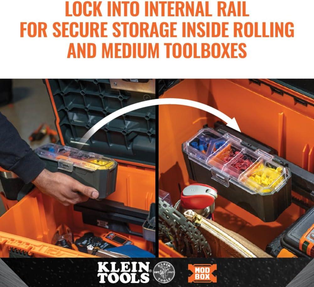 imageKlein Tools 54815MB MODbox Parts Bin Modular Tool Storage System Side Mounting Accessory Easy OneHanded Attachment Clear Lid