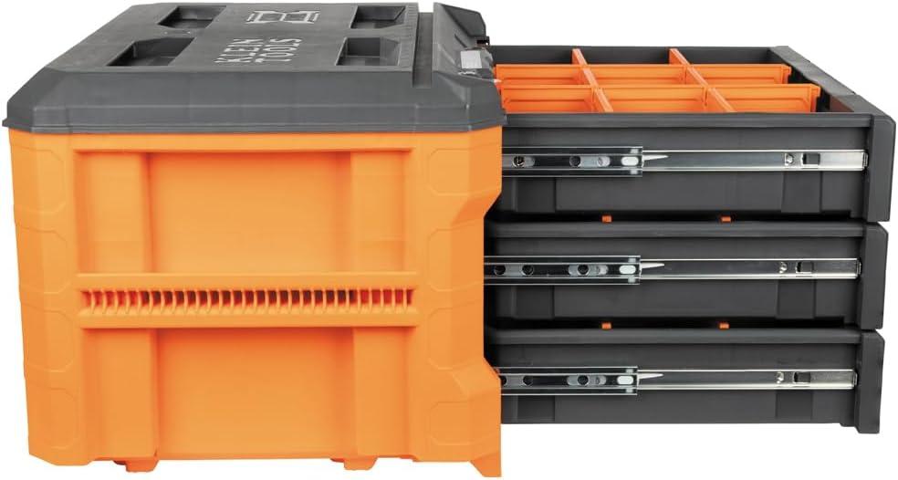 imageKlein Tools 54823MB MODbox 3Drawer Tool Box Organizer HeavyDuty Tool Storage Stackable Module 50Pound Capacity3Drawer
