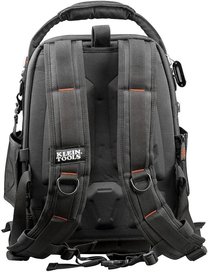 imageKlein Tools 55485 Tool Bag Backpack Durable Electrician Backpack with 48 Pockets for Hand Tools Waterproof Bottom Removable Tool Carrier
