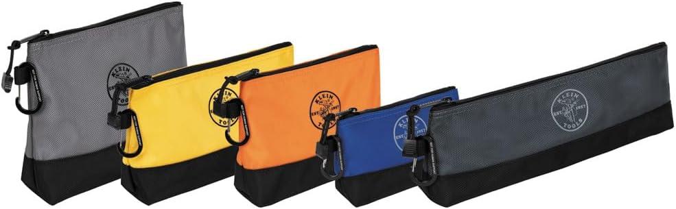 imageKlein Tools 55569 StandUp Zipper Bag Tool Pouch with Carabiners Reinforced Gusseted Bottoms Water Resistant 1680d MultiSize 5PackHOLSTER  SCREWDRIVER 32500HD