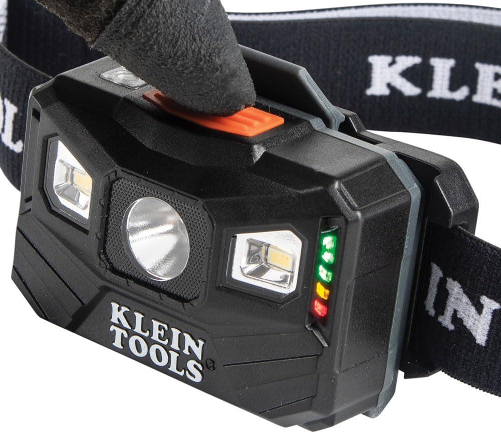imageKlein Tools 56048 Rechargeable LED Headlamp Adjustable Fabric Strap 400 lms AllDay Runtime for Work Running Outdoor HikingFLASHLIGHT