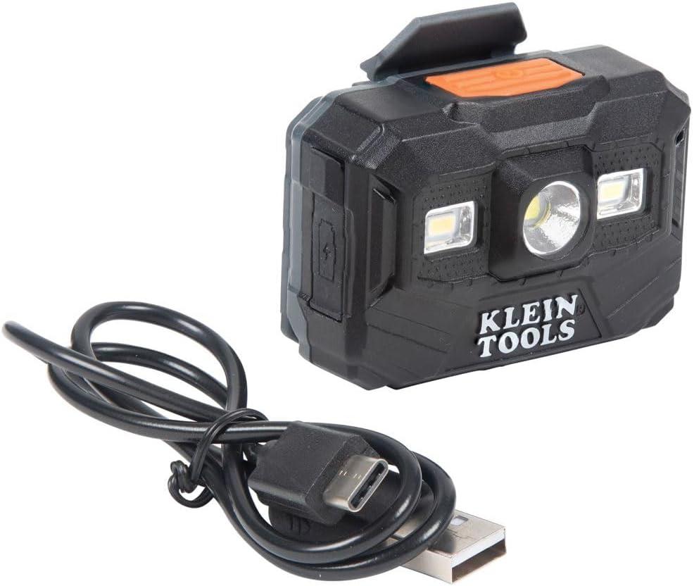 imageKlein Tools 56062 Rechargeable LED Headlamp  Worklight for Klein Hardhats 300 Lumens AllDay Runtime 3 Modes for Work and OutdoorsHeadlamp