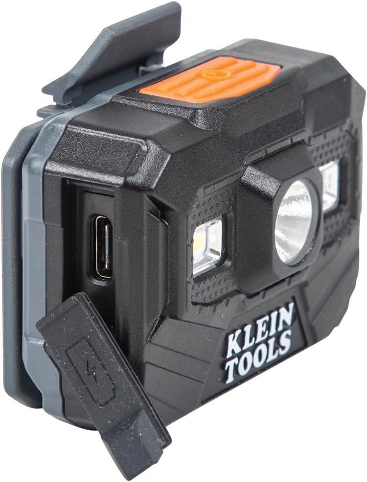 imageKlein Tools 56062 Rechargeable LED Headlamp  Worklight for Klein Hardhats 300 Lumens AllDay Runtime 3 Modes for Work and OutdoorsHeadlamp