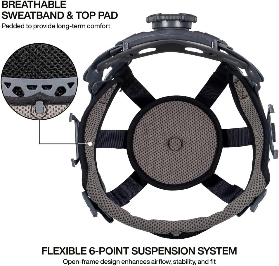 imageKlein Tools 60401T2 Type 2 Hard Hat Vented Full Brim Class C 6Point Suspension with Accessory Mounts and Washable PaddingHard Hat