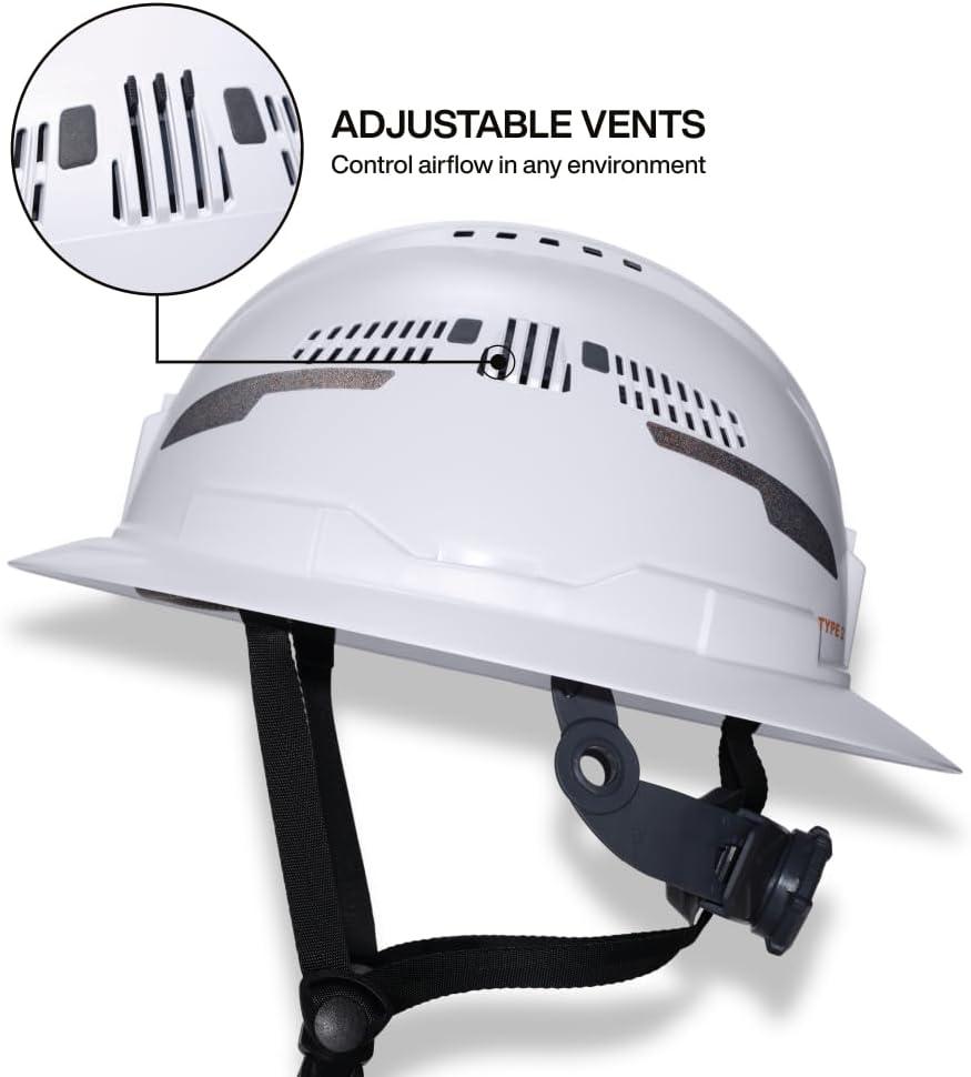 imageKlein Tools 60401T2 Type 2 Hard Hat Vented Full Brim Class C 6Point Suspension with Accessory Mounts and Washable PaddingHard Hat