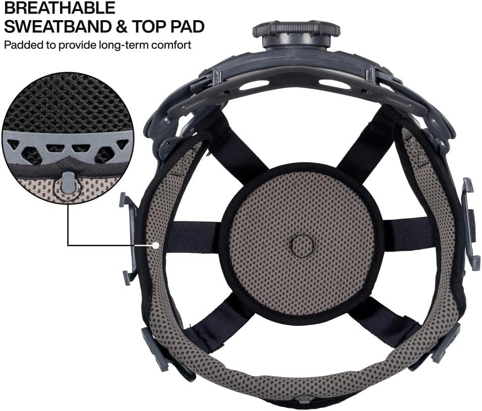 imageKlein Tools 60406T2RL Type 2 Hard Hat NonVented Full Brim Class E 6Point Suspension with Accessory Mounts Washable Padding and Rechargeable Headlamp