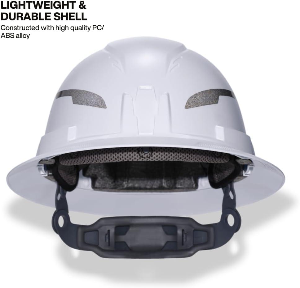 imageKlein Tools 60406T2RL Type 2 Hard Hat NonVented Full Brim Class E 6Point Suspension with Accessory Mounts Washable Padding and Rechargeable Headlamp