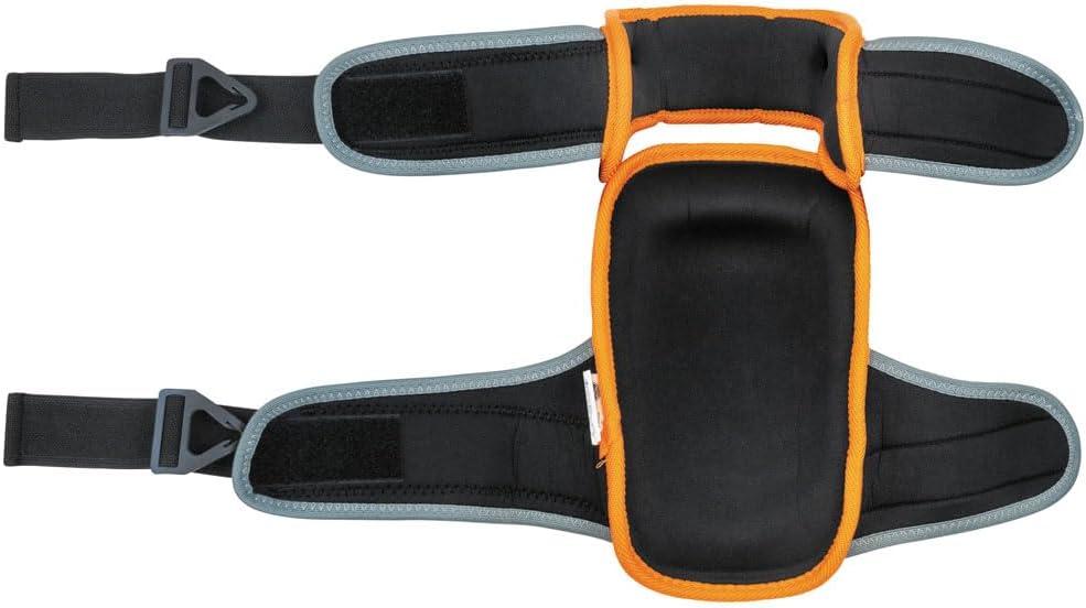 imageKlein Tools 60491 Hinged Knee Pads Heavy Duty Gel Foam Protective Knee Pads with QuickFasten Buckle and Thigh Strap Black